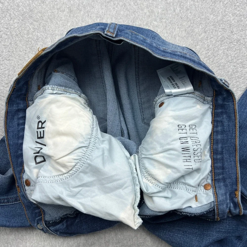 DU/ER Performance Denim+ High Rise Straight Jeans Womens 27 Blue Loose Stretch